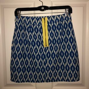 Blue Print Pencil Skirt